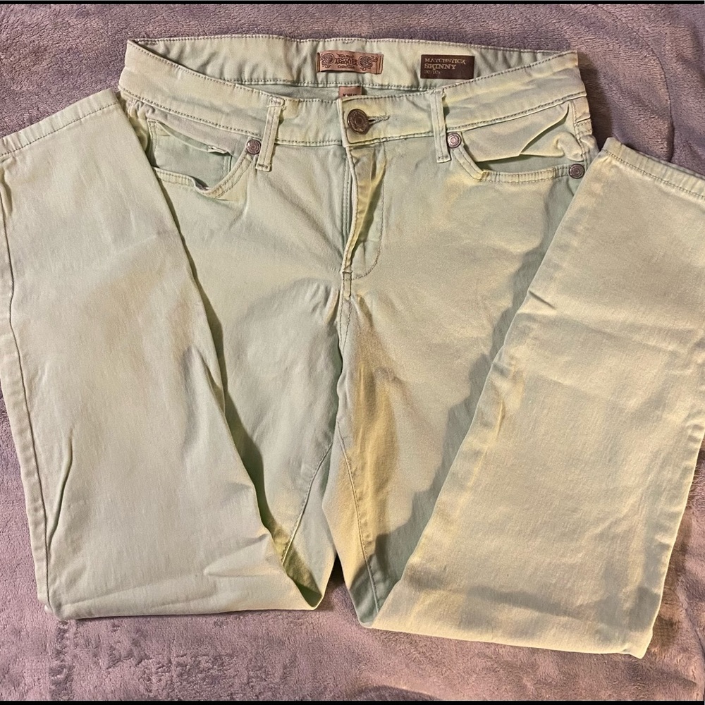 Soft lightweight jeans, sage colored